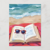 ビーチリード | 海の波 水彩画 ポストカード (正面)
