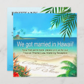 ビーチルアウ(ハワイ式宴会)ハワイ披露宴は砂の中で名前を得る 招待状 (正面/裏面)