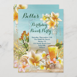 ビーチルアウ（ハワイ式宴会）パーティの招待状 招待状