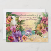 ビーチルアウ（ハワイ式宴会）パーティの招待状 招待状 (裏面)