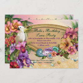 ビーチルアウ（ハワイ式宴会）パーティの招待状 招待状