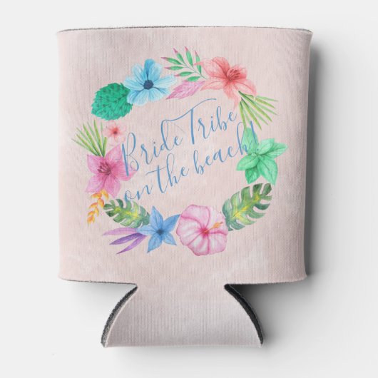 ビーチルアウ(ハワイ式宴会)ブルーピンクの熱帯バチェロレッテ週末 缶クーラー (正面)