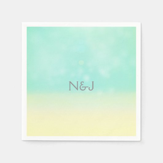 ビーチルックエレガントヴィンテージウェディングナプキンス スタンダードカクテルナプキン (正面)