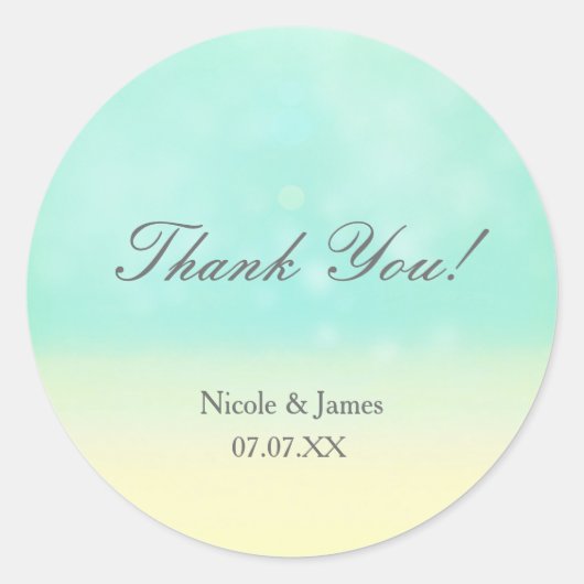 ビーチルックエレガントヴィンテージウェディングフェイスステッカー ラウンドシール (正面)