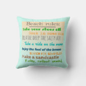 ビーチルールカラフル航海のタイポグラフィ クッション (裏面)