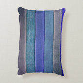 ビーチルー素朴ルブルーティール(緑がかった色)グレイ航海のウッド アクセントクッション (裏面(縦))