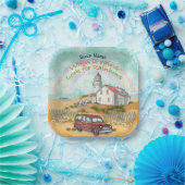 ビーチレインボーライトハウス ペーパープレート (パーティー)