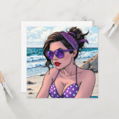 ビーチレディーインシェーズ,ビキニとバンダナ カード (正面/裏面インサイチュ)