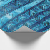 ビーチレトロブルーウェーブヴィンテージクールラッピング紙 ラッピングペーパー (角)