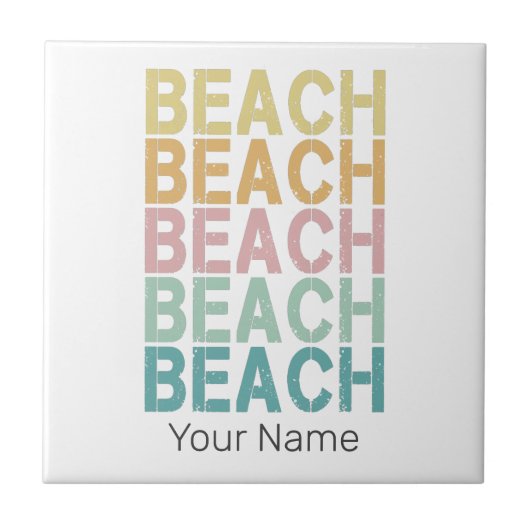 ビーチレトロレタリングヴィンテージホリデーサマー タイル (正面)