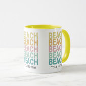 ビーチレトロレタリングヴィンテージホリデーサマー マグカップ (正面右)