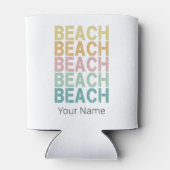 ビーチレトロレタリングヴィンテージホリデーサマー 缶クーラー (裏面)