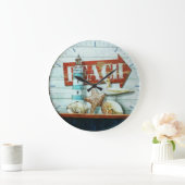 ビーチレトロ ラージ壁時計 (ホーム)