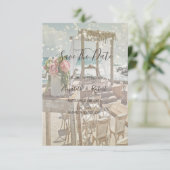 ビーチレトロArbor文字列ライト日付を保存 セーブザデート (スタンド正面)