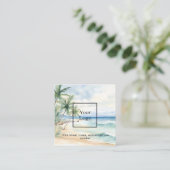 ビーチロゴqrコードインスタ後を追グラム スクエア名刺 (スタンド正面)