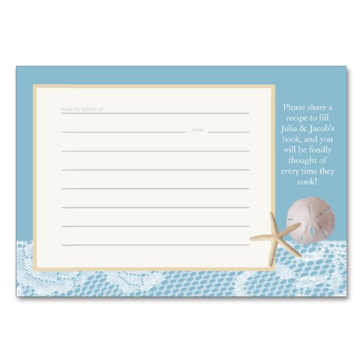 ビーチロマンスレシピカードブルー テーブルナンバー (正面)