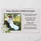 ビーチローズの木製結婚式招待状 お手頃な価格の紙 チラシ (正面)