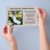 ビーチローズの木製結婚式招待状 お手頃な価格の紙 チラシ (ハンドル)