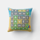 ビーチワードアートサマーバケーションワードパズル クッション (裏面)