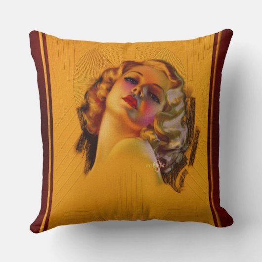 ビーチングアイズアールデコポートレートバイゾーモツェルト クッション (裏面)