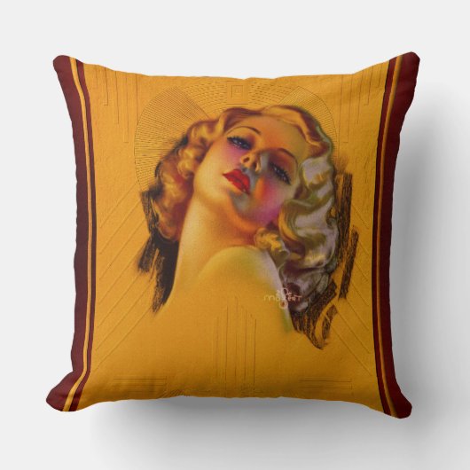 ビーチングアイズアールデコポートレートバイゾーモツェルト クッション (正面)