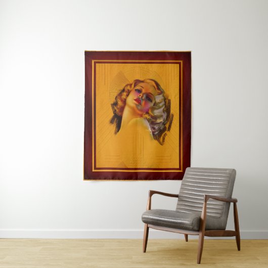 ビーチングアイズアールデコポートレートバイゾーモツェルト タペストリー (インサイチュ)