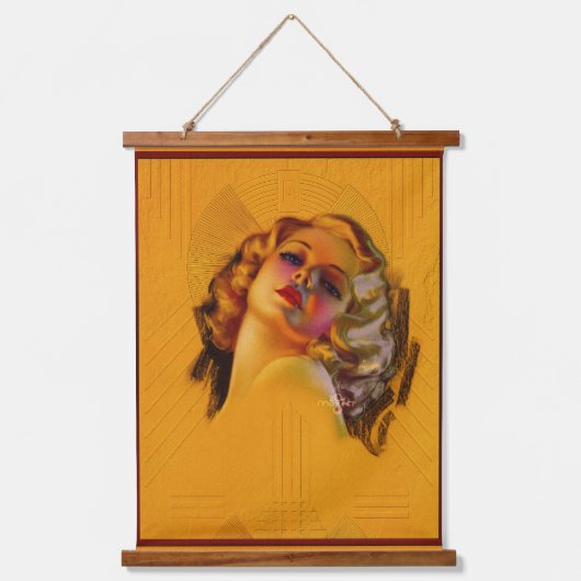 ビーチングアイズアールデコポートレートバイゾーモツェルト 吊り下げ型タペストリー (正面)