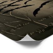 ビーチングアワーフルムーンこうもりヴィンテージハロウィーン ポスター (角)