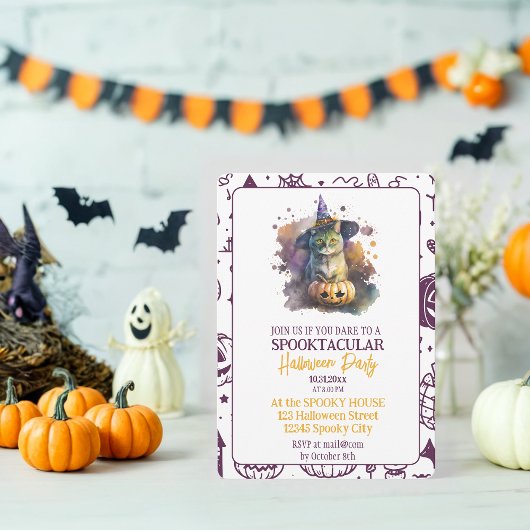 ビーチングキャットハローウィンパーティ招待状 招待状