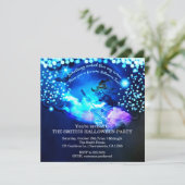 ビーチング飛んでいるウィッチハローウィンパーティ招待状 招待状 (スタンド正面)