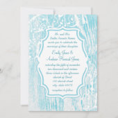 ビーチヴィンテージアクアオールドバーンウッドスワール結婚ズ 招待状 (正面)