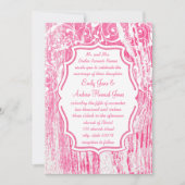 ビーチヴィンテージピンク古い流木スワール結婚ズ 招待状 (正面)
