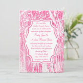 ビーチヴィンテージピンク古い流木スワール結婚ズ 招待状 (スタンド正面)