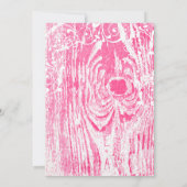 ビーチヴィンテージピンク古い流木スワール結婚ズ 招待状 (裏面)