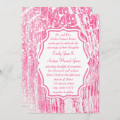 ビーチヴィンテージピンク古い流木スワール結婚ズ 招待状 (正面/裏面)