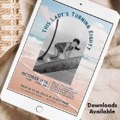 ビーチヴィンテージ写真80th誕生日オープンハウス 招待状