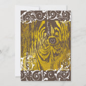 ビーチヴィンテージ金ゴールド旧流木スワール結婚ズ 招待状 (裏面)