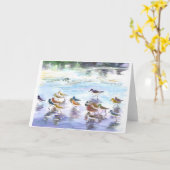 ビーチ上の砂の群れ カード (黄色い花)