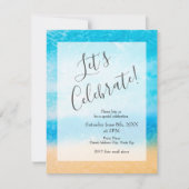 「ビーチ上」抽象芸術シルク絵を描ズ 招待状 (正面)