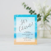 「ビーチ上」抽象芸術シルク絵を描ズ 招待状 (スタンド正面)