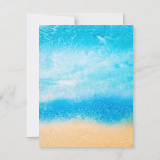 「ビーチ上」抽象芸術シルク絵を描ズ 招待状 (裏面)