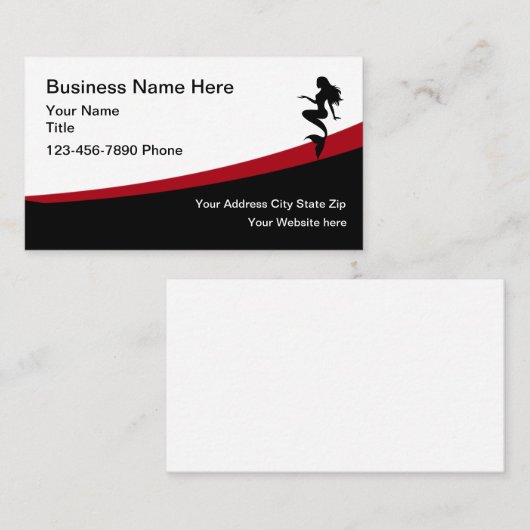 ビーチ不動産仲介業者モダンマーメイドテーマ 名刺 (正面/裏面)