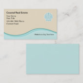 ビーチ不動産仲介業者名刺デザイン 名刺 (正面/裏面)