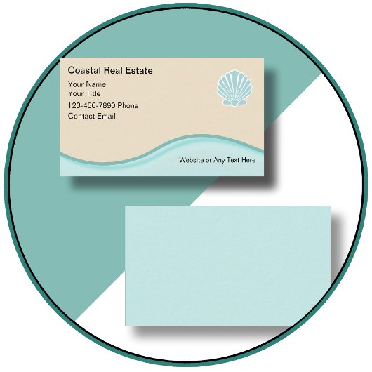 ビーチ不動産仲介業者名刺デザイン 名刺