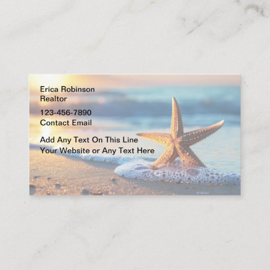 ビーチ不動産仲介業者沿岸海テーマ 名刺 (裏面)