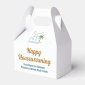 ビーチ不動産会社向けの引っ越し祝いギフト フェイバーボックス (正面サイド)