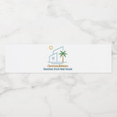 ビーチ不動産会社 かわいい カスタマイズ可能 ペットボトルラベル (シングルラベル)