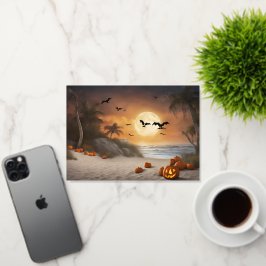 ビーチ不気味でのハロウィーン – Greeting Card 箔グリーティングカード