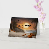 ビーチ不気味でのハロウィーン – Greeting Card 箔グリーティングカード (蘭)