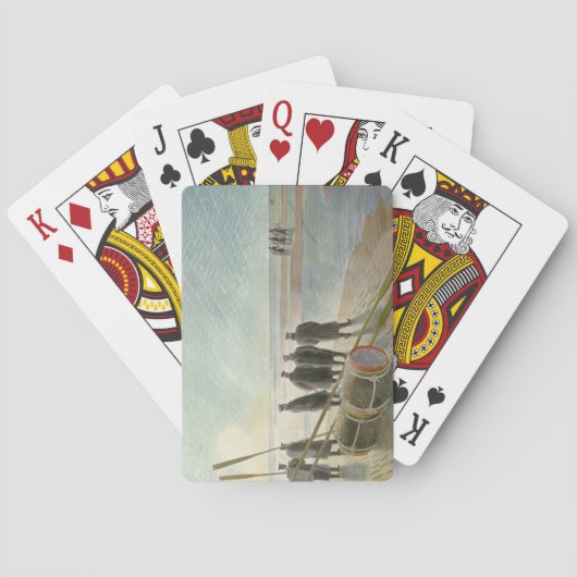 ビーチ中の男（干潮時の危険な仕事） トランプ (裏面)